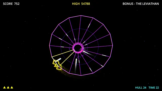 Wellstorm screenshot: The Leviathan — the fifth bonus round, on wave 25